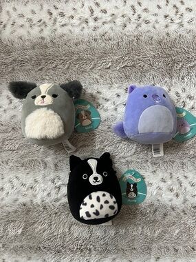 NWT | Squishmallows Plush Trio - Javari, Malu and Monty